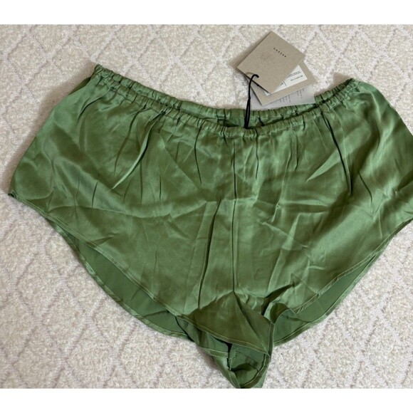 NWT Asceno Venice Sleep Shorts Jade Green 100% Silk Women’s Sleepwear Size L - Picture 2 of 8